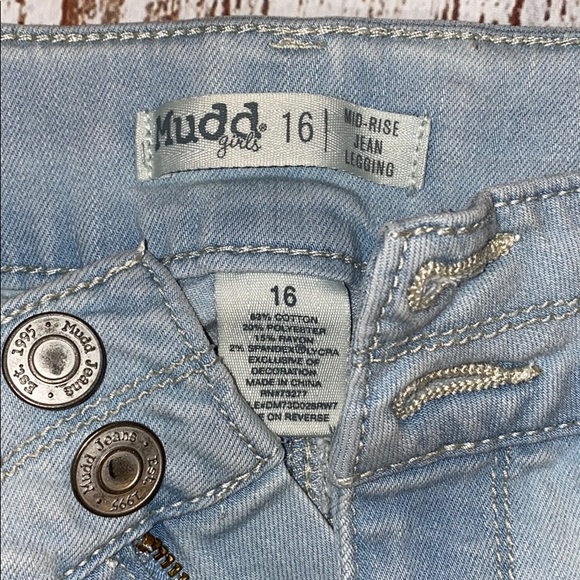 MUDD | GIRLS MID RISE SKINNY LIGHT COLOR LEGGINGS JEANS SZ -16 - Picture 3 of 6